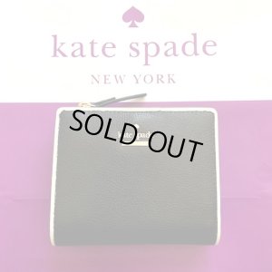 画像1: ケイトスペード Kate Spade 二つ折り財布 ブラック WLRU5387 送料無料