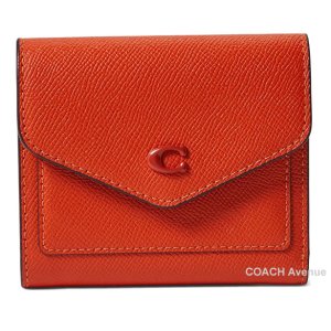 画像1: コーチ COACH CH808 ウィン スモール ウォレット サン オレンジ 折りたたみ財布 送料無料