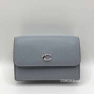 画像1: コーチ COACH CM437 ミニ トライフォールド ウォレット グレーブルー 三つ折り 折りたたみ財布 正規店商品 送料無料