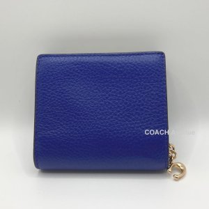 画像2: コーチ COACH C2862 ペブル レザー スナップ スモール ウォレット スポーツ ブルー 青 折りたたみ財布 送料無料