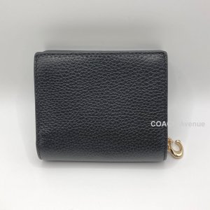 画像2: コーチ COACH C2862 ペブル レザー スナップ スモール ウォレット ブラック 黒 折りたたみ財布 送料無料