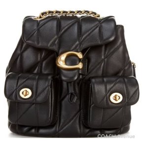 画像1: コーチCOACH CU076 タビー バックパック キルティング  ブラック 黒 リュックサック 斜めがけ 正規店商品 送料無料 