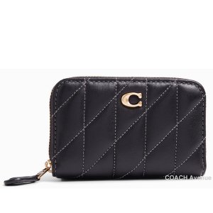 画像1: コーチ COACH CM505 スモール ジップ アラウンド カード ケース ピロー キルティング ブラック 黒 正規店商品 送料無料