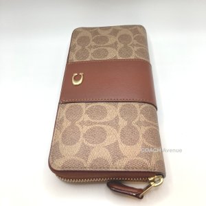 画像3: コーチ COACH CC490 アコーディオン ジップ ウォレット カラーブロック シグネチャー キャンバス 長財布 正規店商品 送料無料