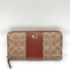 画像1: コーチ COACH CC490 アコーディオン ジップ ウォレット カラーブロック シグネチャー キャンバス 長財布 正規店商品 送料無料