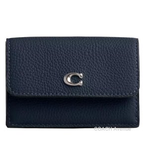 画像1: コーチ COACH CM437 ミニ トライフォールド ウォレット ダークネイビー 紺 三つ折り 折りたたみ財布 正規店商品 送料無料