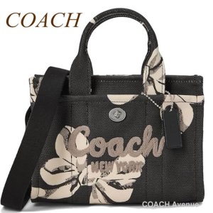 画像1: リボン柄 コーチ COACH CZ102 カーゴ トート バッグ 20 ボウ プリント ショルダー クロスボディ 斜めがけ 正規店商品 送料無料