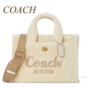 画像1: モコモコが可愛い コーチ COACH CY386 カーゴ トート バッグ シアリング ショルダー クロスボディ 斜めがけ 正規店商品 送料無料