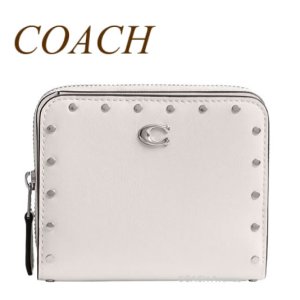 画像1: コーチ COACH CU708 ビルフォールド ウォレット リベット チョーク ホワイト 白 二つ折り 折りたたみ財布 正規店商品 送料無料