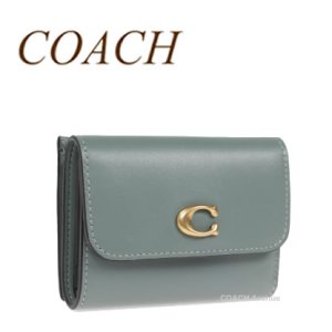 画像1: コーチ COACH CZ111 エッセンシャル カード ホルダー ウォレット セージ グリーン 三つ折り 折りたたみ財布 正規店商品 送料無料