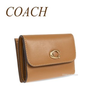 画像1: コーチ COACH CZ111 エッセンシャル カード ホルダー ウォレット ハニーブラウン 茶色 三つ折り 折りたたみ財布 正規店商品 送料無料