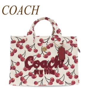 画像1: さくらんぼ柄 コーチ COACH CZ193 カーゴ トート バッグ チェリー プリント ショルダー クロスボディ 斜めがけ 正規店商品 送料無料