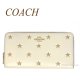 コーチ COACH CW479 ロング ジップ アラウンド ウォレット スター プリント チョークマルチ ホワイト 白 星柄 長財布  スマホ収納 送料無料 アウトレット