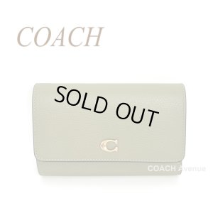 画像1: コーチ COACH CP025 エッセンシャル ミディアム フラップ ウォレット モス グリーン 三つ折り財布 正規店商品 送料無料 