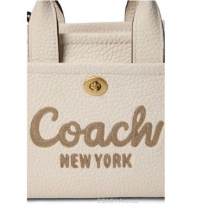 画像3: コーチ COACH CAO26 カーゴ トート バッグ 20 レザー チョーク ホワイト 白 ショルダー クロスボディ 斜めがけ 正規店商品 送料無料