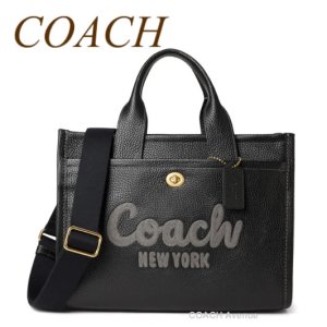 画像1: コーチ COACH CAM75 カーゴ トート レザー ブラック 黒 ショルダー クロスボディ 斜めがけ 2way 収納 正規店商品 送料無料 日本未入荷