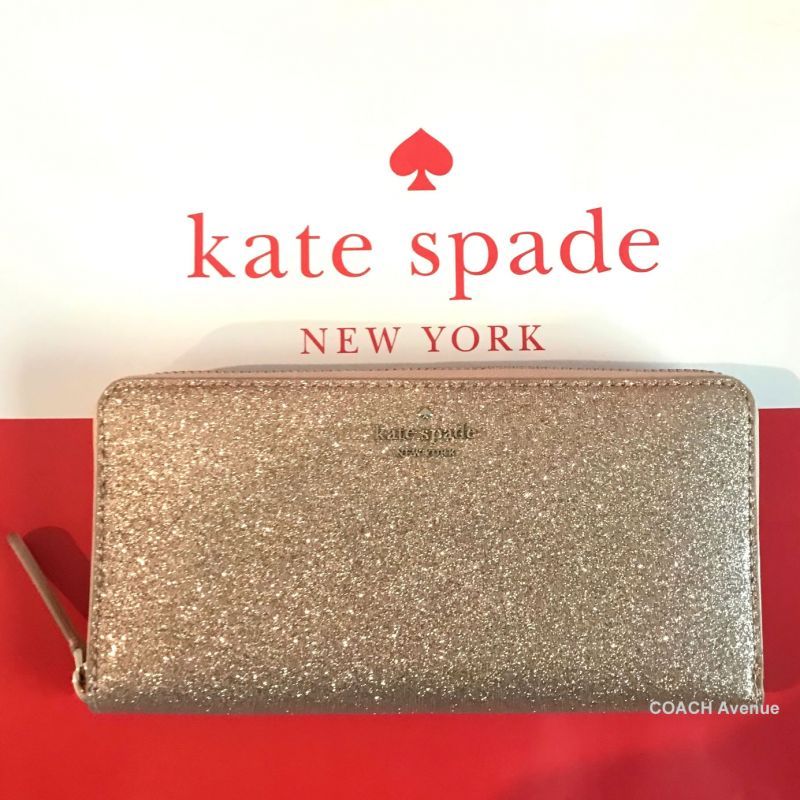 選べるカラー ケイトスペード Kate Spade キラキラグリッターが可愛い joeley コンチネンタル ウォレット 長財布