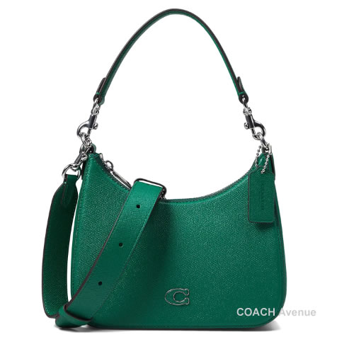 コーチ COACH CJ842 ホーボー クロスボディ シグネチャー キャンバス インテリア  グリーン 緑 送料無料