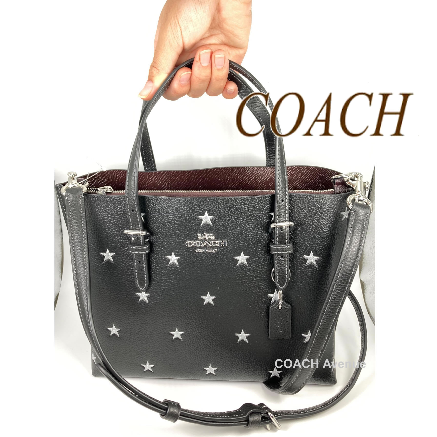 コーチ COACH CW022 モリー トート バッグ 25 スター プリント ブラックマルチ 黒 星 アウトレット商品 送料無料