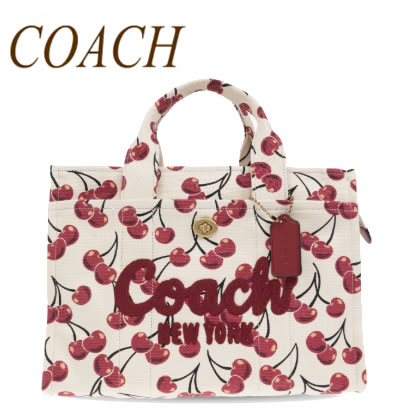 さくらんぼ柄 コーチ COACH CZ193 カーゴ トート バッグ チェリー プリント ショルダー クロスボディ 斜めがけ 正規店商品 送料無料