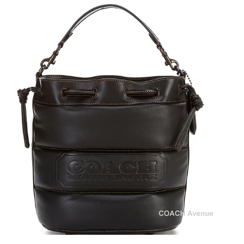 コーチ COACH C6955 フィールド バケット バッグ ウィズ キルティング アンド コーチ バッジ ブラック 黒 送料無料